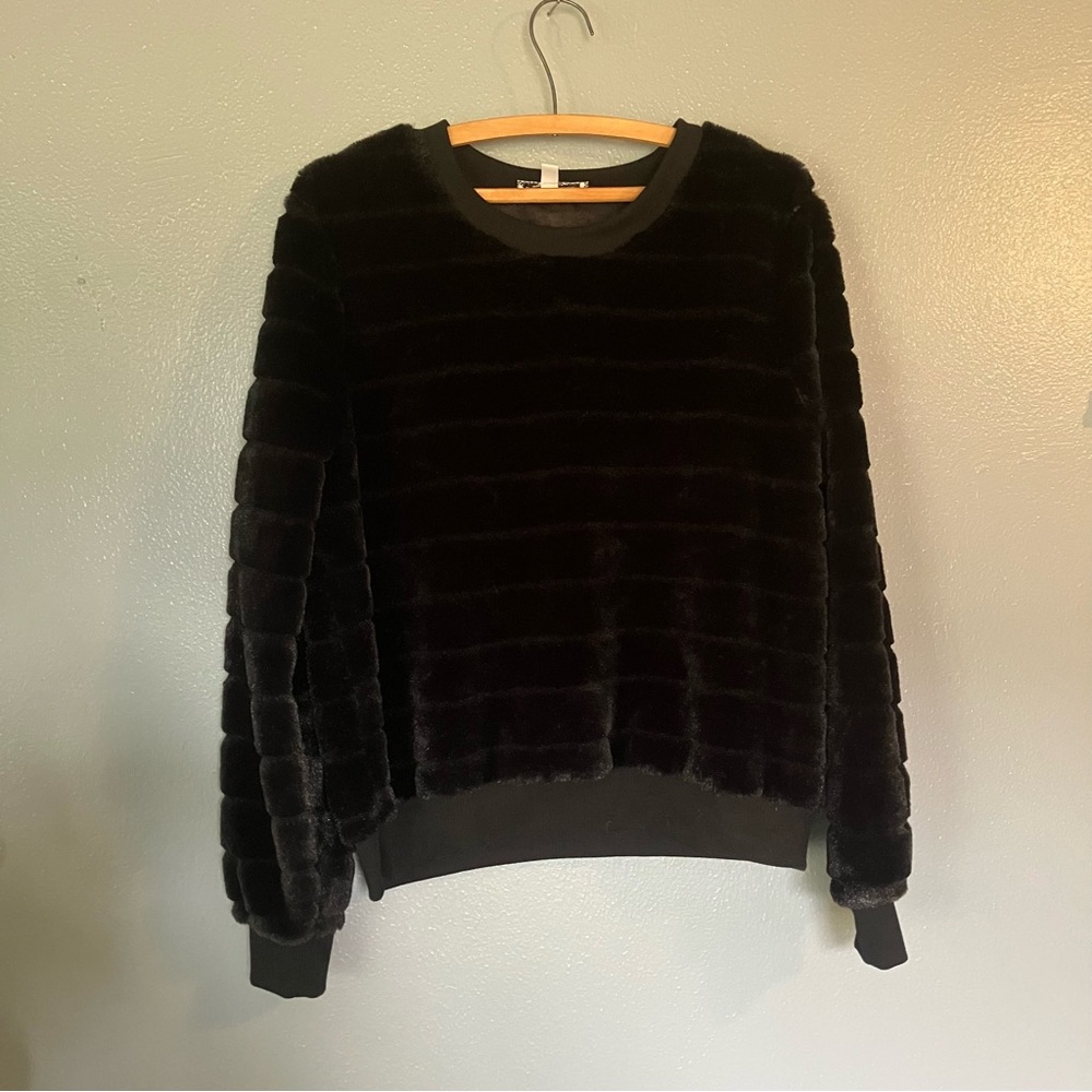 Luxurious Black Faux Fur Sweater
